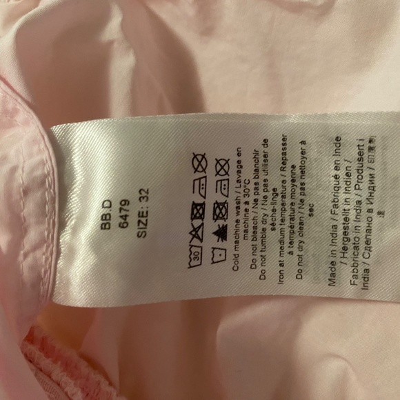 Ganni pink square neck blouse with ruffles sz 32 - Picture 5 of 5